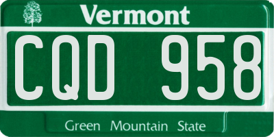 VT license plate CQD958
