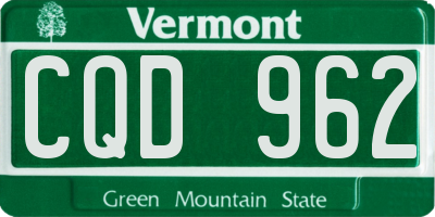 VT license plate CQD962