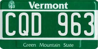 VT license plate CQD963