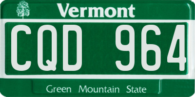 VT license plate CQD964