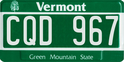 VT license plate CQD967