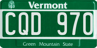 VT license plate CQD970