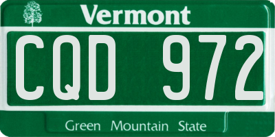 VT license plate CQD972