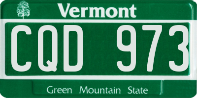 VT license plate CQD973