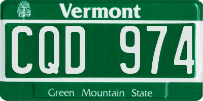 VT license plate CQD974