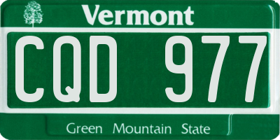 VT license plate CQD977