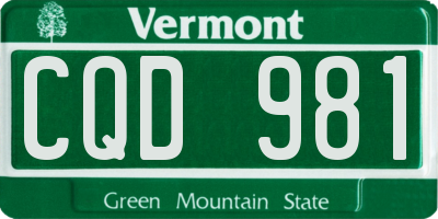 VT license plate CQD981
