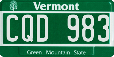 VT license plate CQD983