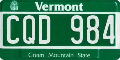 VT license plate CQD984