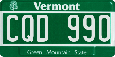 VT license plate CQD990