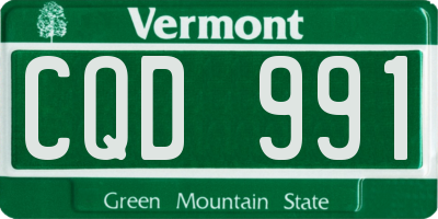 VT license plate CQD991