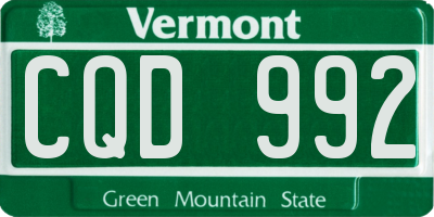 VT license plate CQD992