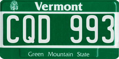 VT license plate CQD993