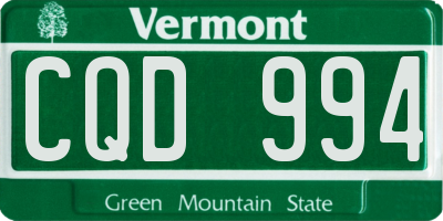 VT license plate CQD994