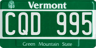 VT license plate CQD995