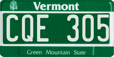 VT license plate CQE305