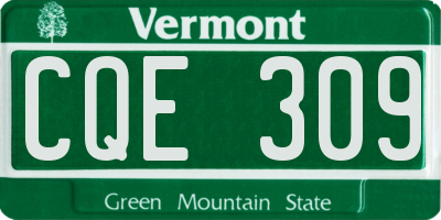 VT license plate CQE309