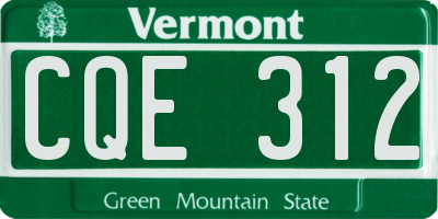 VT license plate CQE312