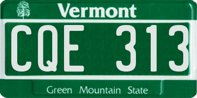 VT license plate CQE313