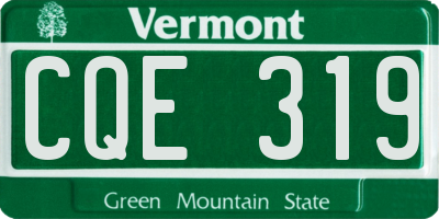 VT license plate CQE319