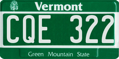 VT license plate CQE322