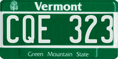 VT license plate CQE323