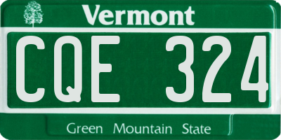 VT license plate CQE324