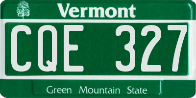 VT license plate CQE327