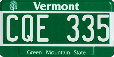 VT license plate CQE335
