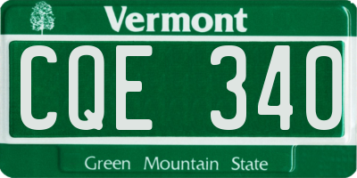 VT license plate CQE340