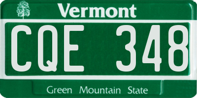 VT license plate CQE348