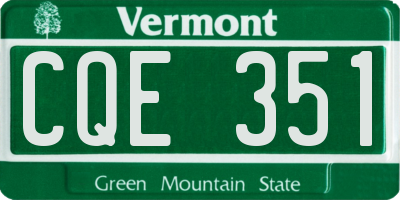 VT license plate CQE351