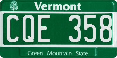 VT license plate CQE358