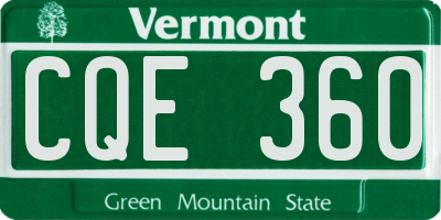 VT license plate CQE360