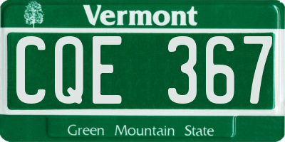 VT license plate CQE367