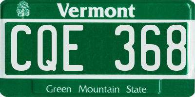 VT license plate CQE368