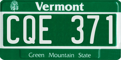 VT license plate CQE371