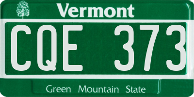VT license plate CQE373