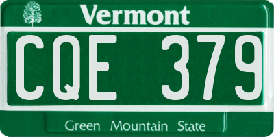 VT license plate CQE379