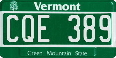 VT license plate CQE389