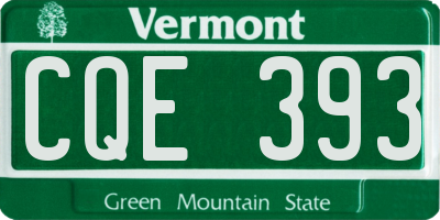 VT license plate CQE393