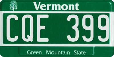 VT license plate CQE399