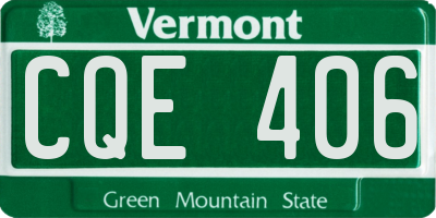 VT license plate CQE406