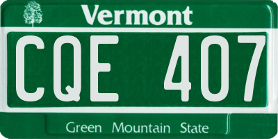 VT license plate CQE407