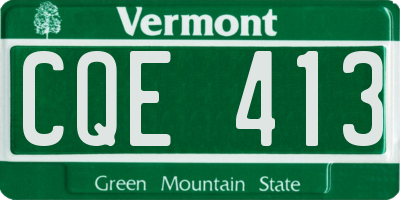 VT license plate CQE413