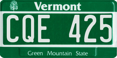 VT license plate CQE425