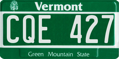 VT license plate CQE427