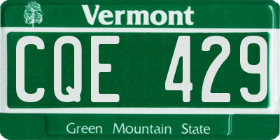 VT license plate CQE429