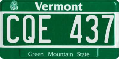 VT license plate CQE437