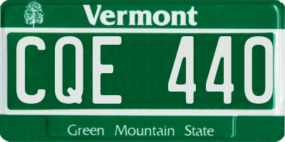 VT license plate CQE440